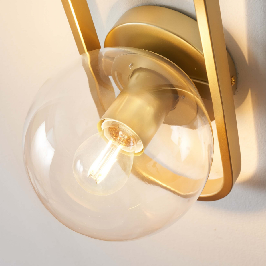 Applique dorée avec globe transparent - BELISTO