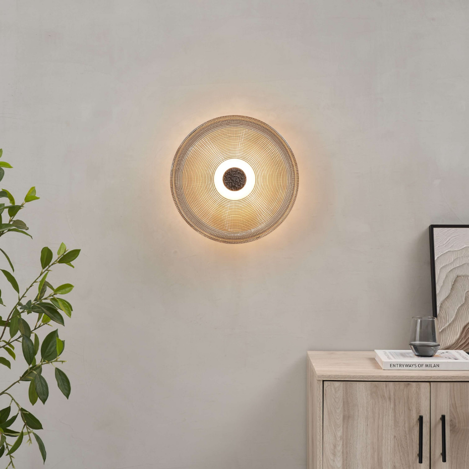 Plafonnier LED verre texturé - OSSARA