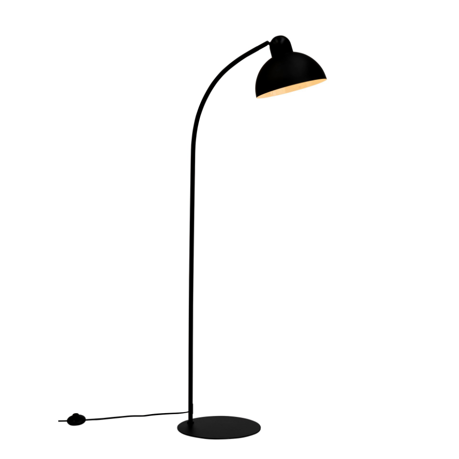 Lampadaire noir à base plate ERIC