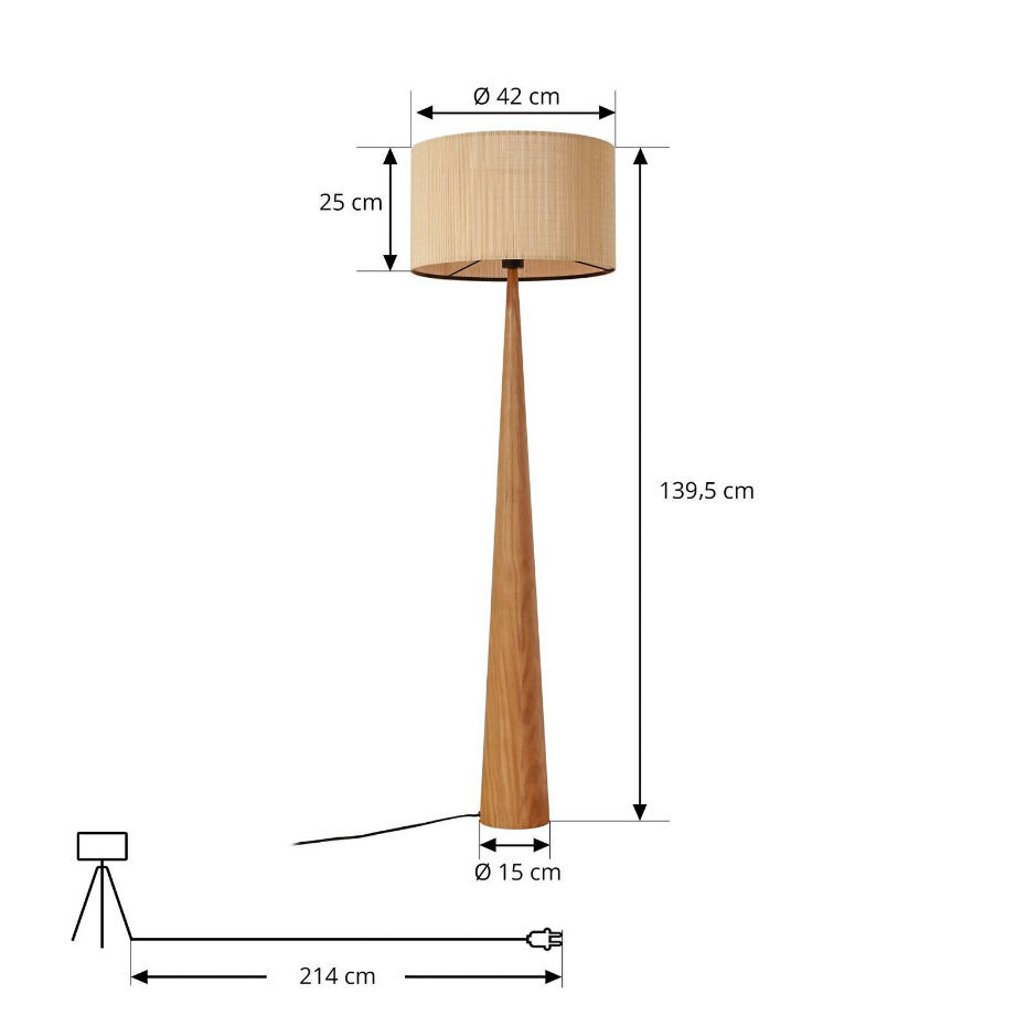 Lampadaire en bois, Fabrena