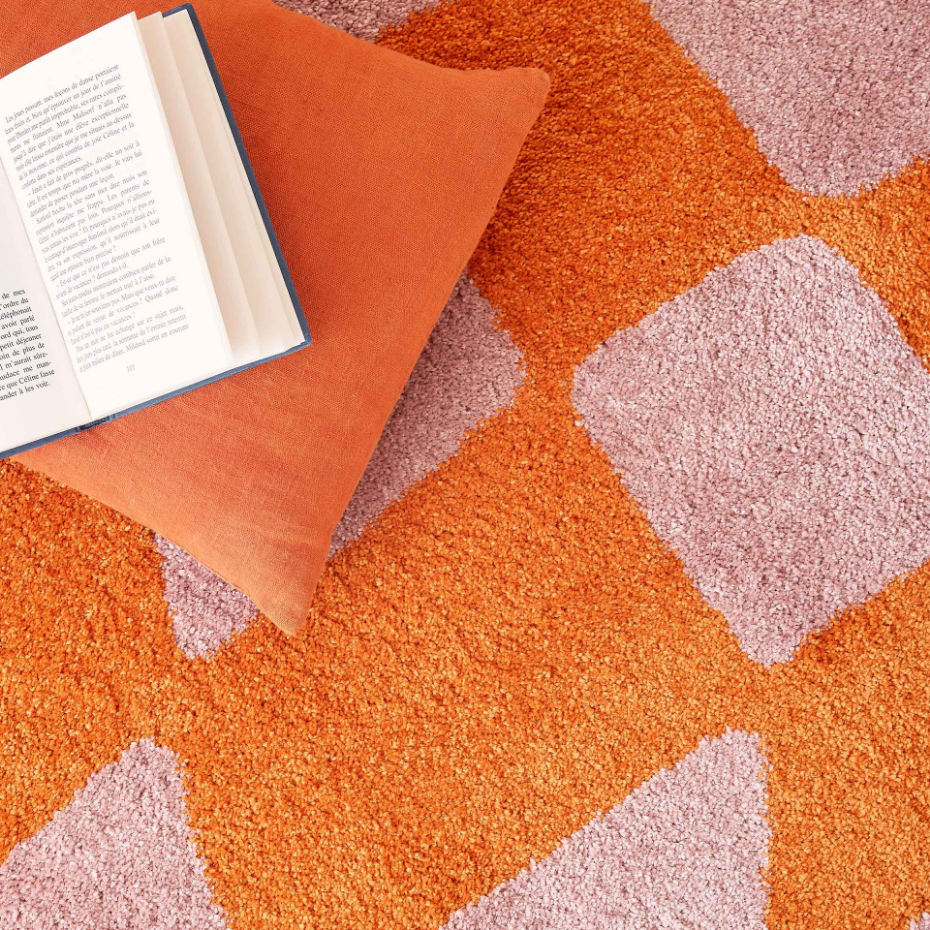 Tapis de salon vintage 70’s damier GROOVY