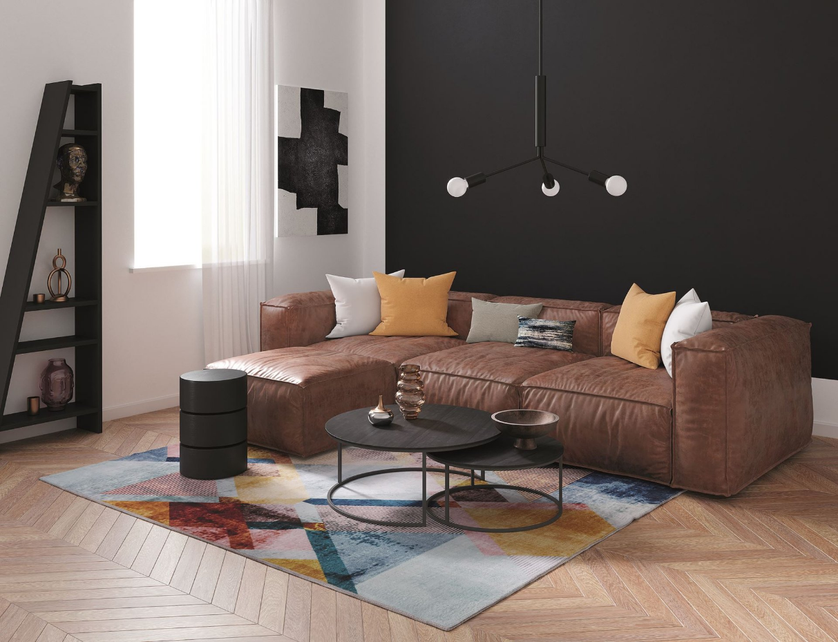 Tapis Rachele, imprimé, 100% polyester, plat