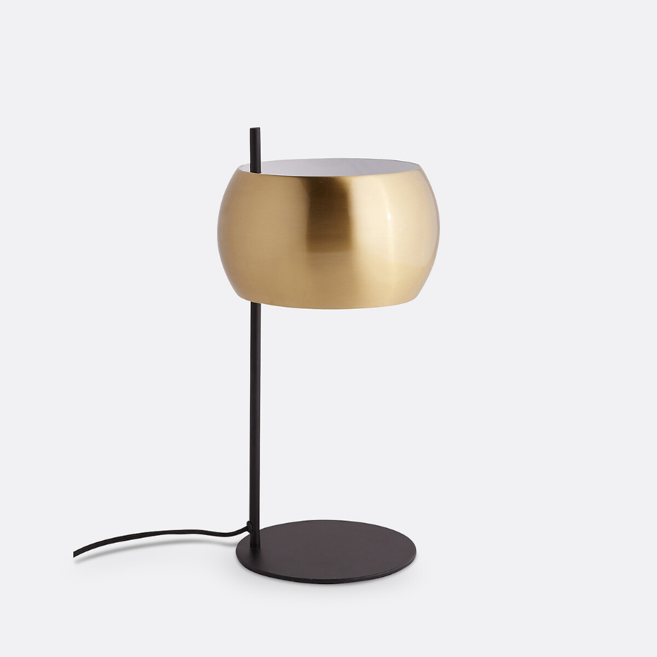 Lampe à poser métal fer noir et laiton, Elori