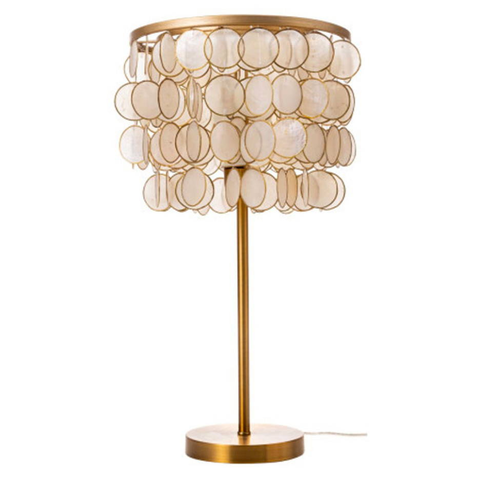 Lampe à poser en Métal Doré et nacre 30x30x56cm