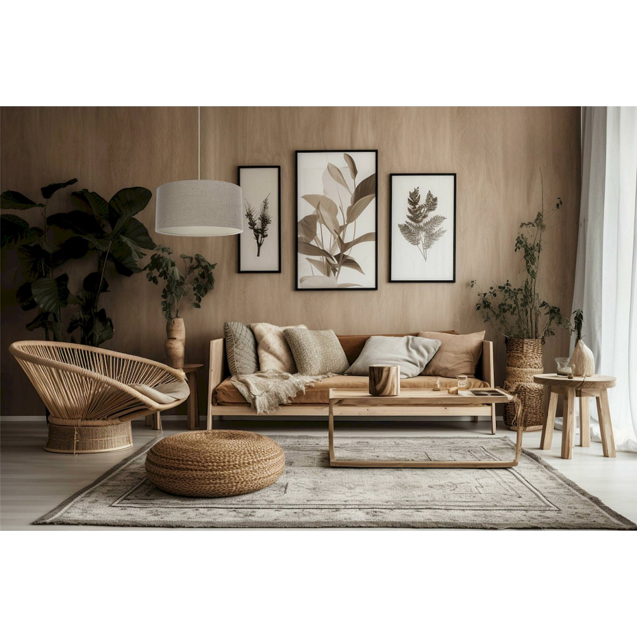 Suspension ronde en corde style boho Boho Elegant