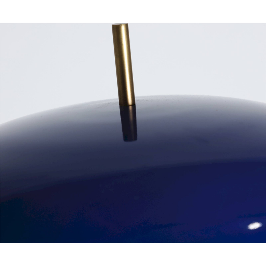 Lampe sur pied contemporaine finition bleue et dorée brillante
