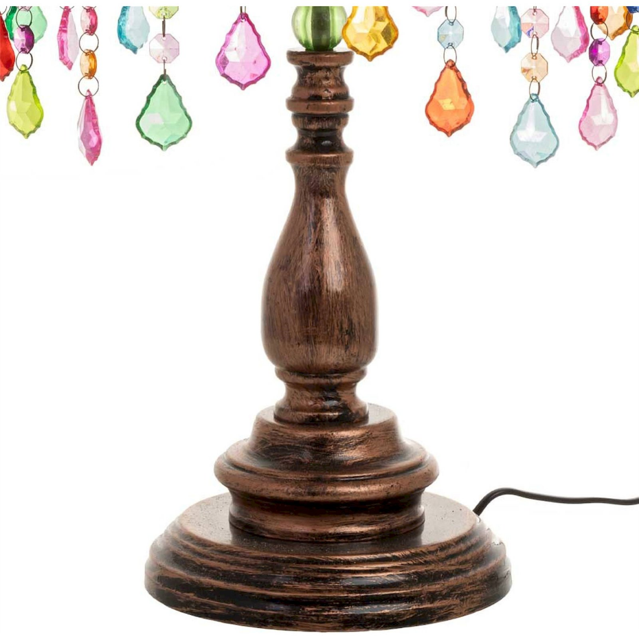 Lampe de table en métal et perles de verre format organique