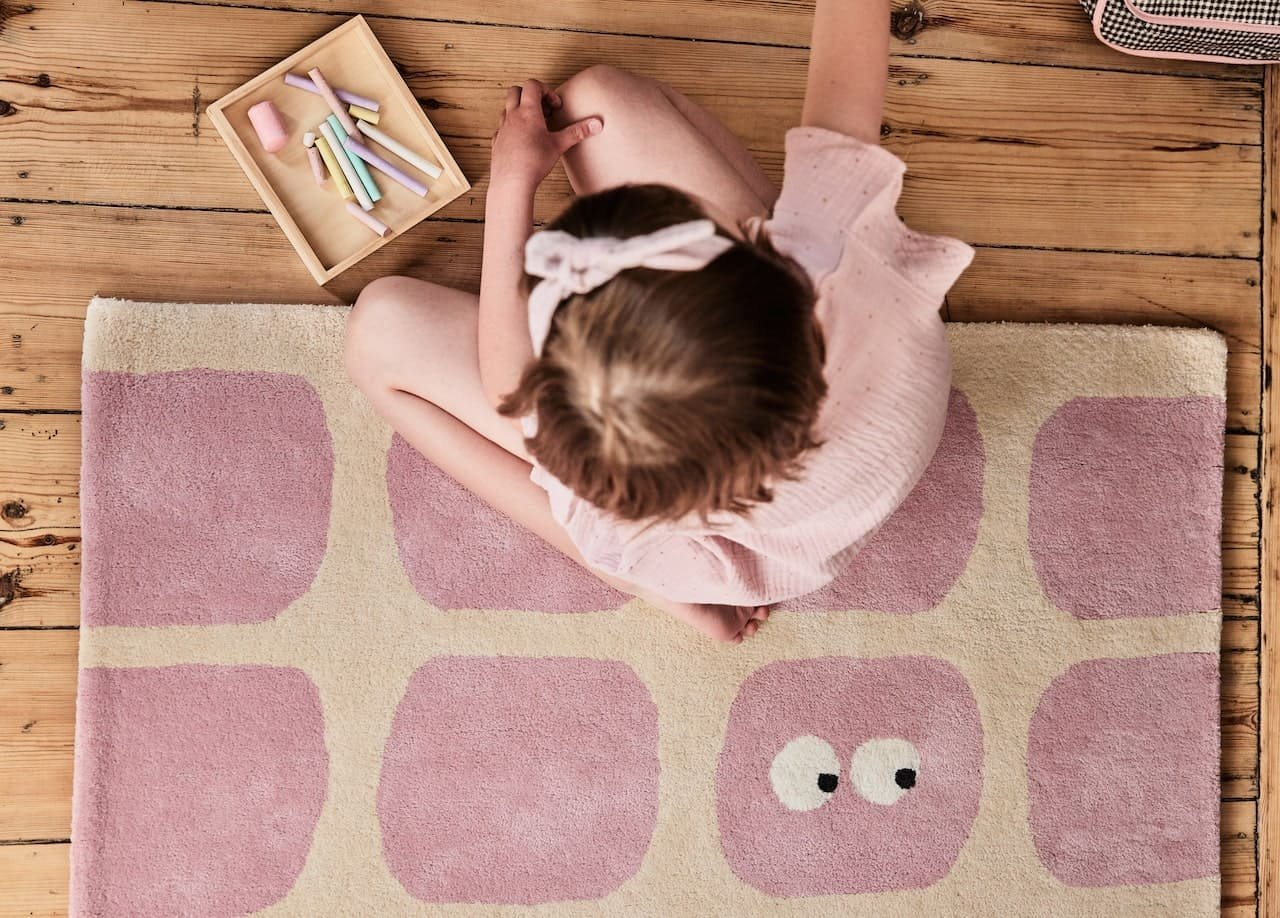 Tapis enfant rectangulaire épais, Coton bio GOTS, BIDULES