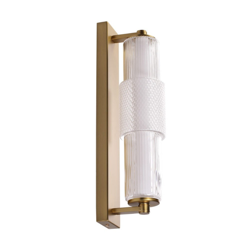 Applique Salle De Bain Led Mojo Verre Blanc Et Laiton