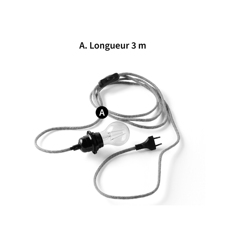 Câble électrique pour applique E27, Baulind