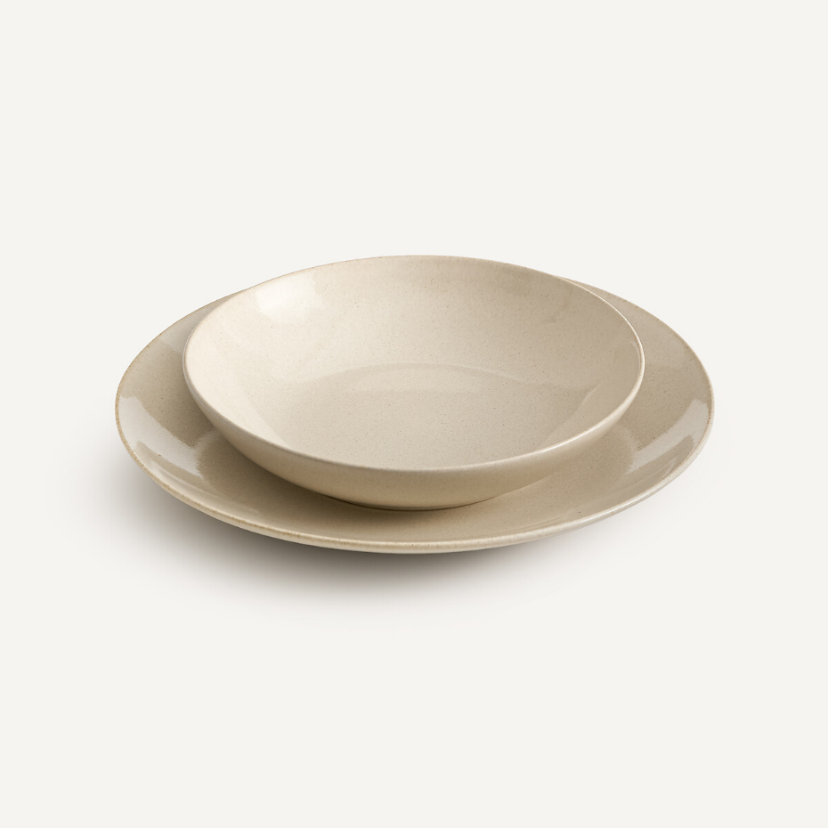 Lot de 4 assiettes plates en grès émaillé, BENN