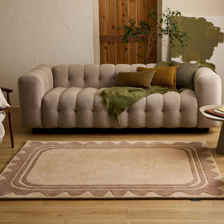 Tapis rectangulaire en laine et coton Cèdre
