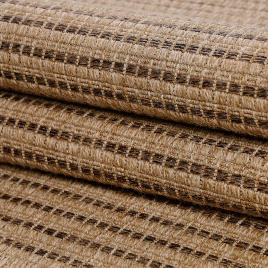 Tapis intérieur extérieur aspect jute à rayures DHAKA