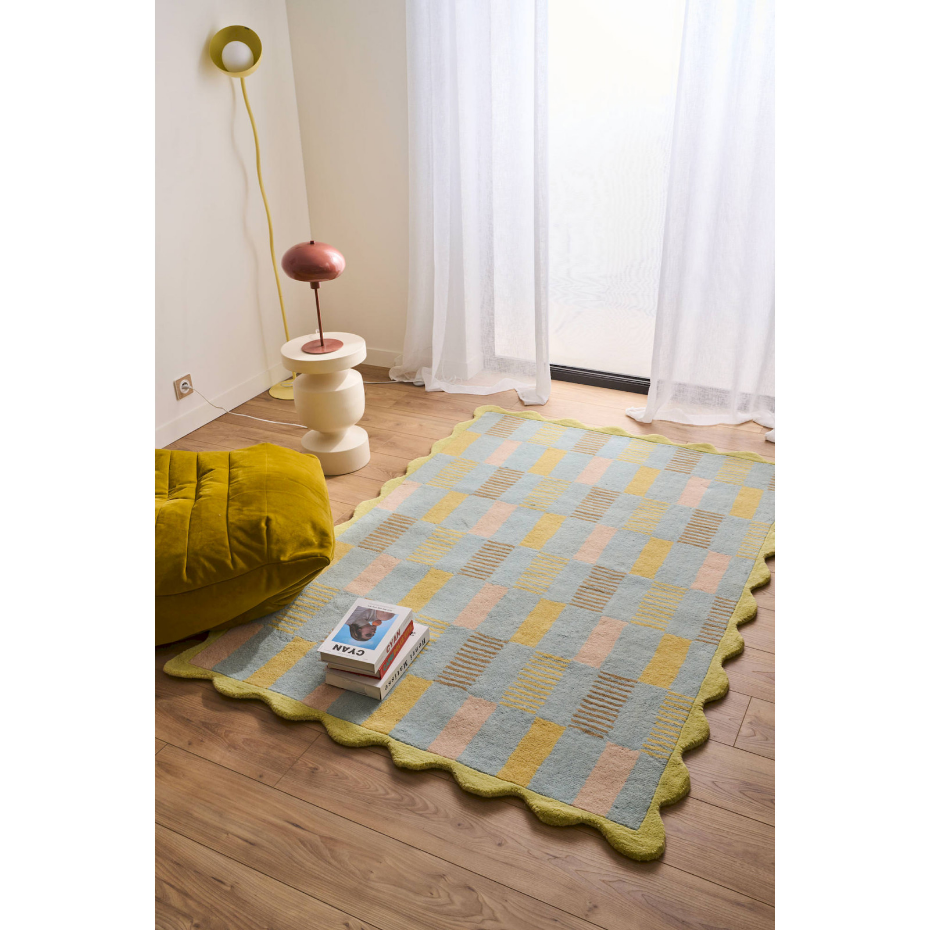 Tapis fait main en laine et coton Pantone