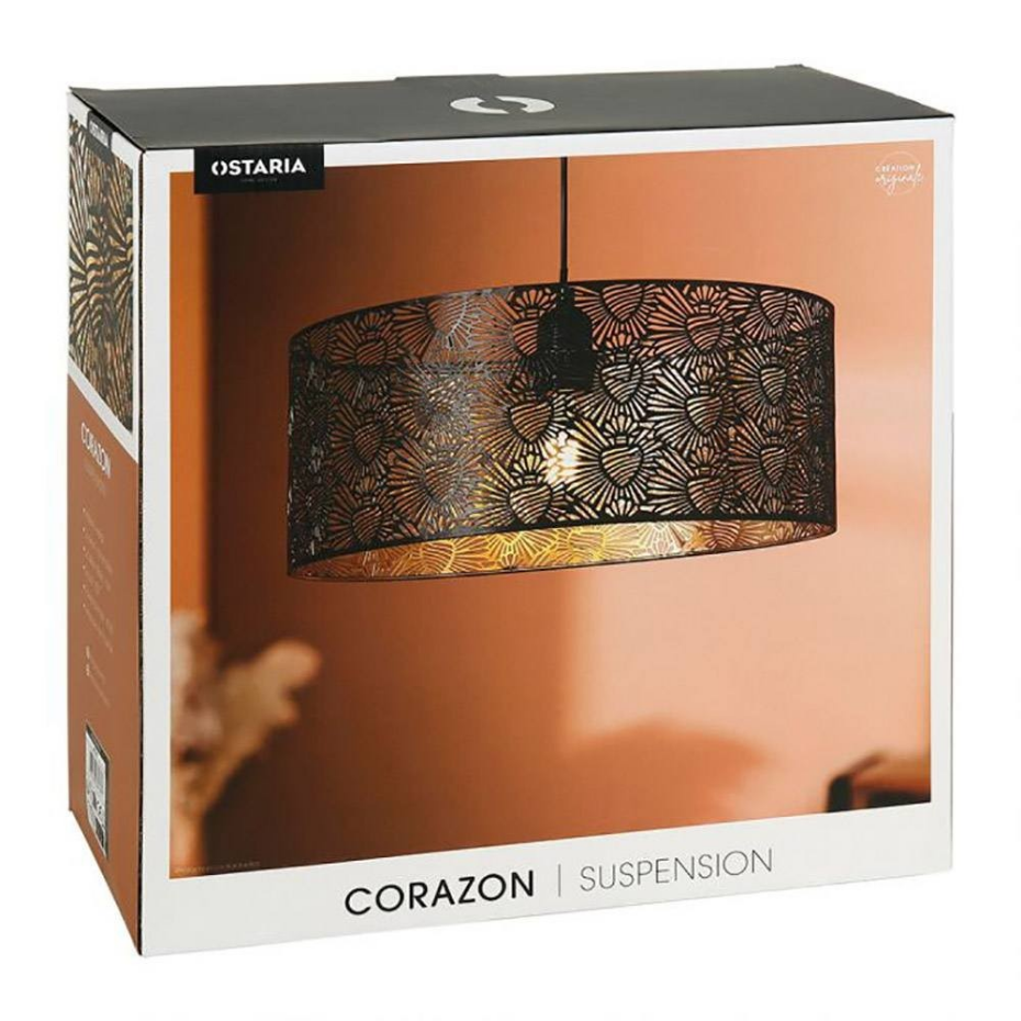 Suspension Métal Noir Doré Corazon