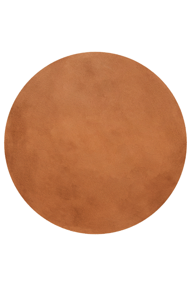 Tapis salon rond doux sensation peau de lapin ,  Anna
