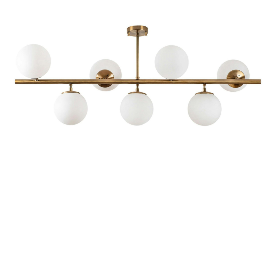 Suspension cuisine design – 7 globes sur barre SIERRE