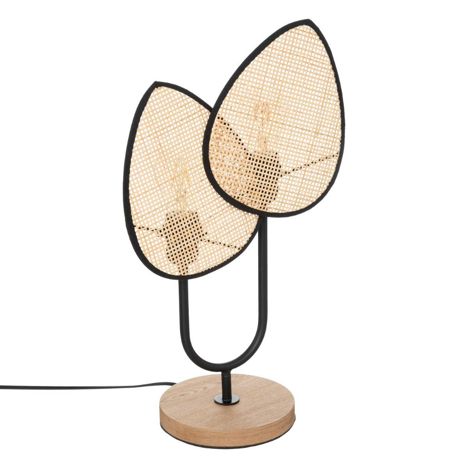 Lampe à poser métal rotin OLME