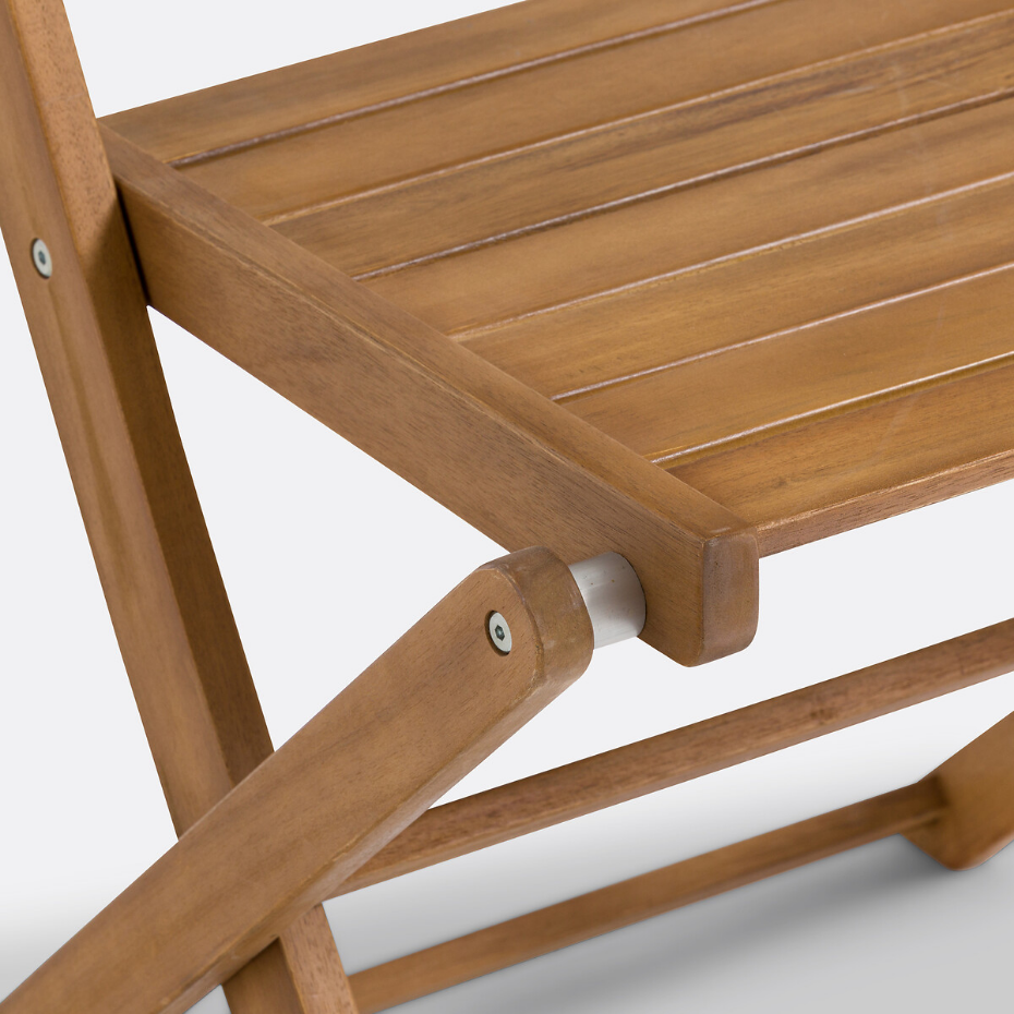 Lot de 2 chaises de jardin en acacia, Napli