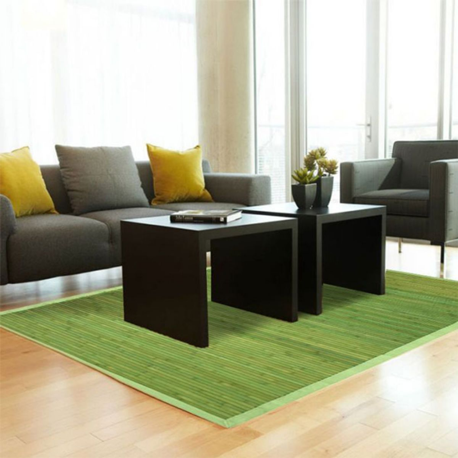 Tapis en bambou larges lattes ganse SOLO BAMBOO