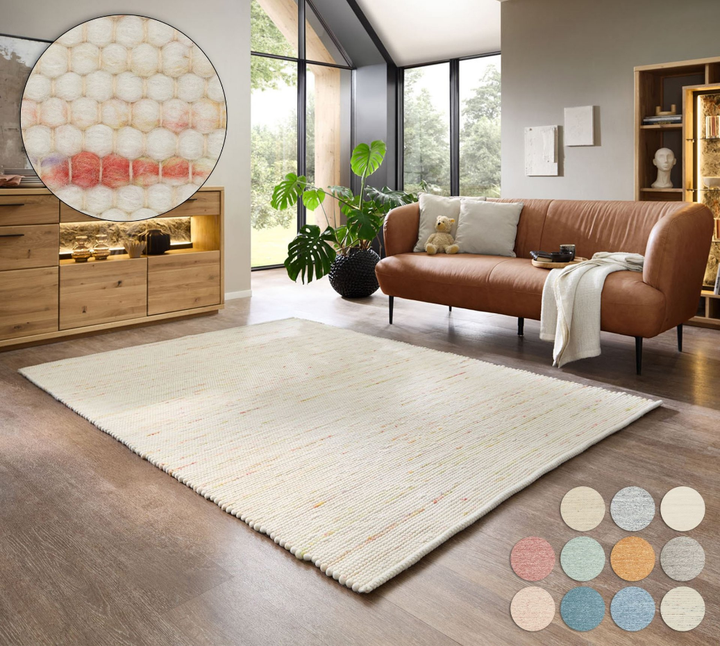 Tapis réversible en laine foulée tissé à la main aux couleurs vives - Alpen