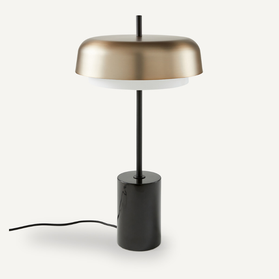 Lampe droite métal et marbre, Clepsos