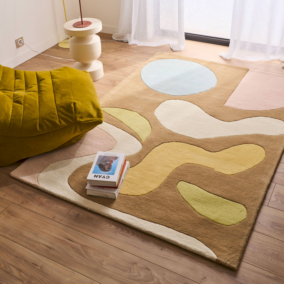 Tapis fait main en laine et coton Pantone