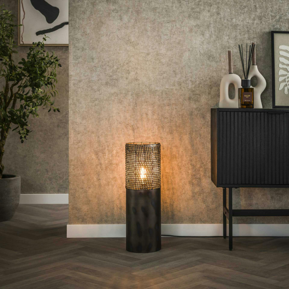 Lampadaire cylindrique ajouré 60 cm RALF