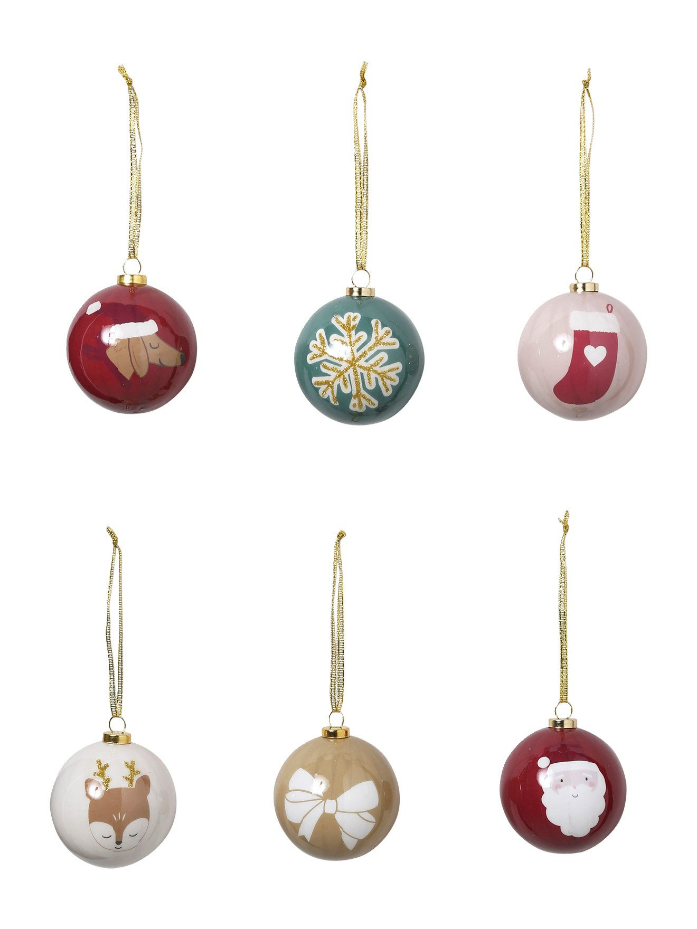 Lot 6 boules de Noël en 3 D