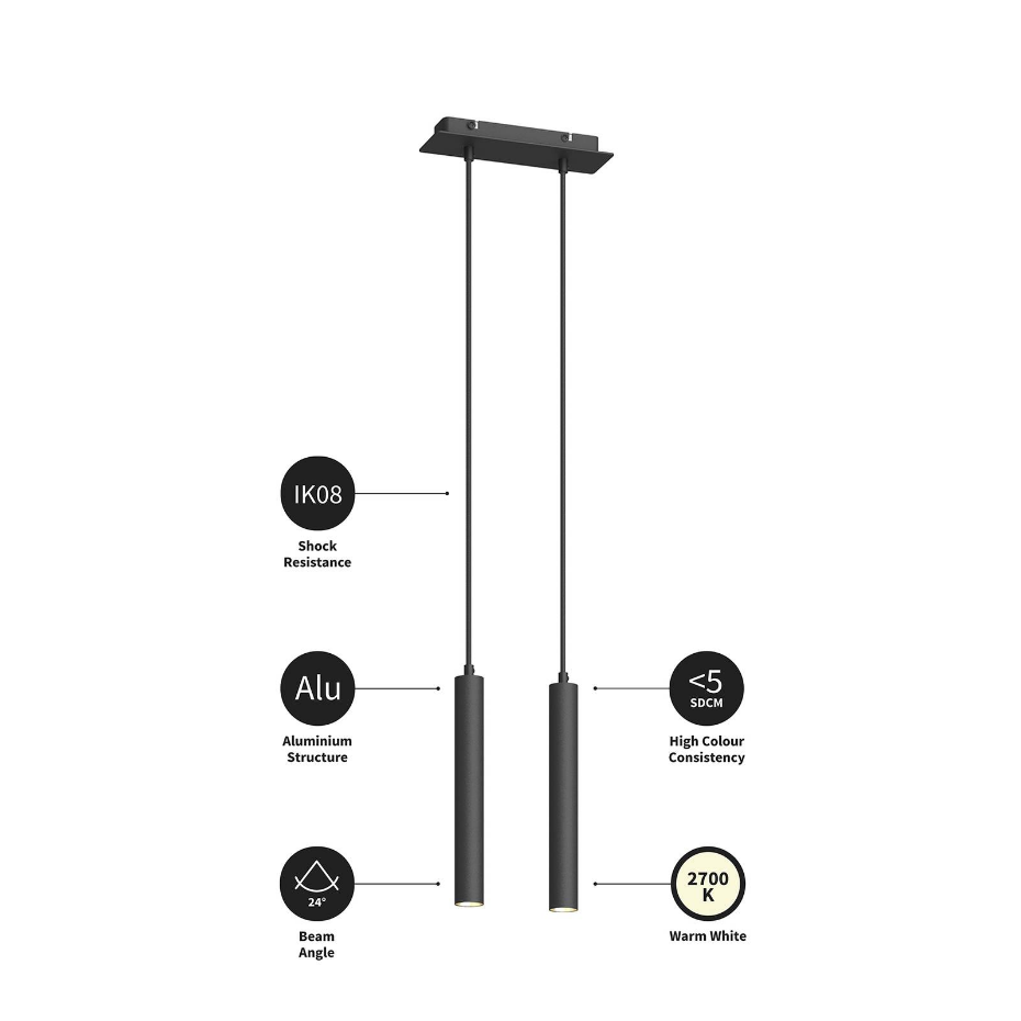 Suspension en aluminium moderneLED, Franka