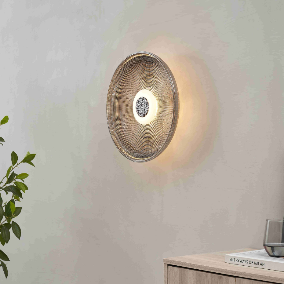 Plafonnier LED verre texturé - OSSARA