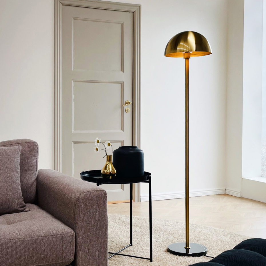 Lampadaire en Métal brass/marble Menton