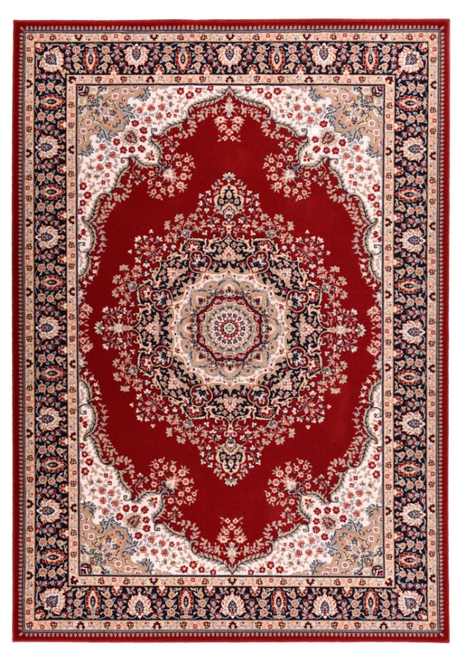 Tapis d'orient floral Dolna tissé laine naturelle