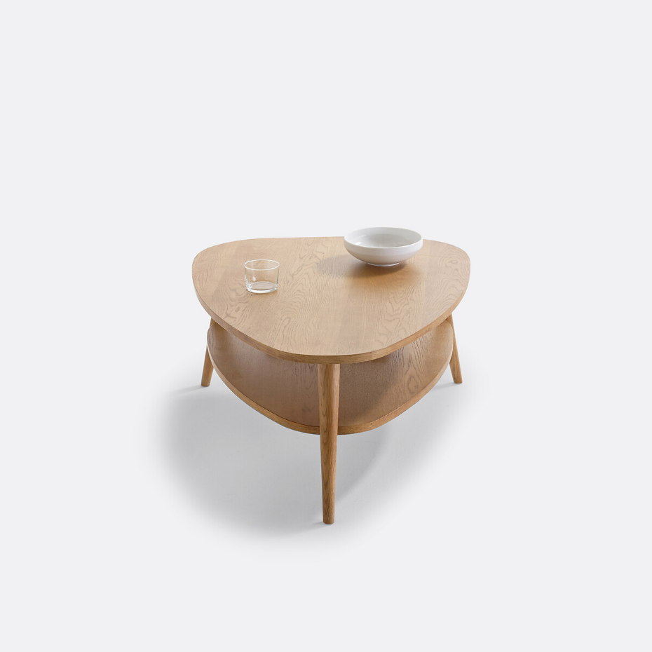 Table basse vintage, à double plateau, longueur 90 cm, QUILDA