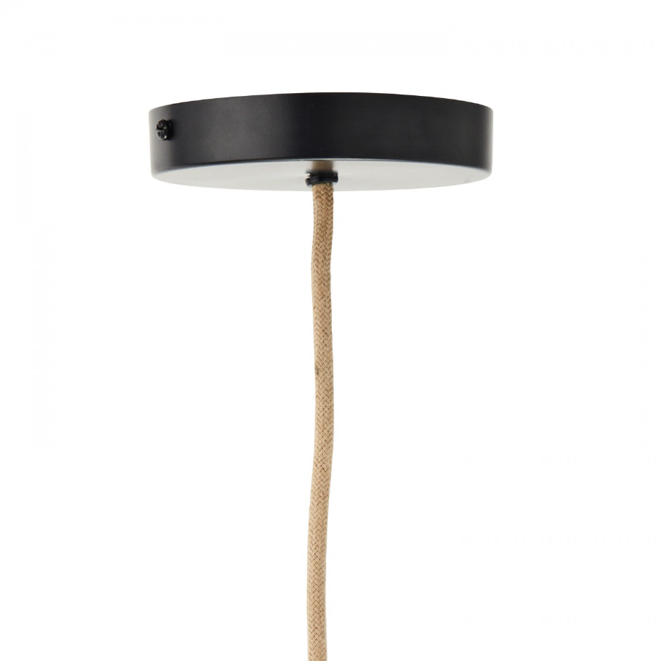 Suspension boule verre filet de jute