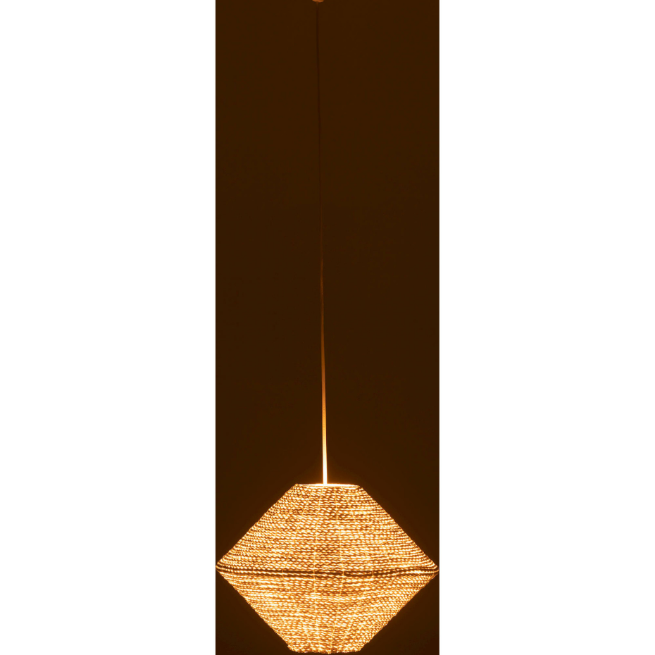 Suspension ronde en raphia forme soucoupe