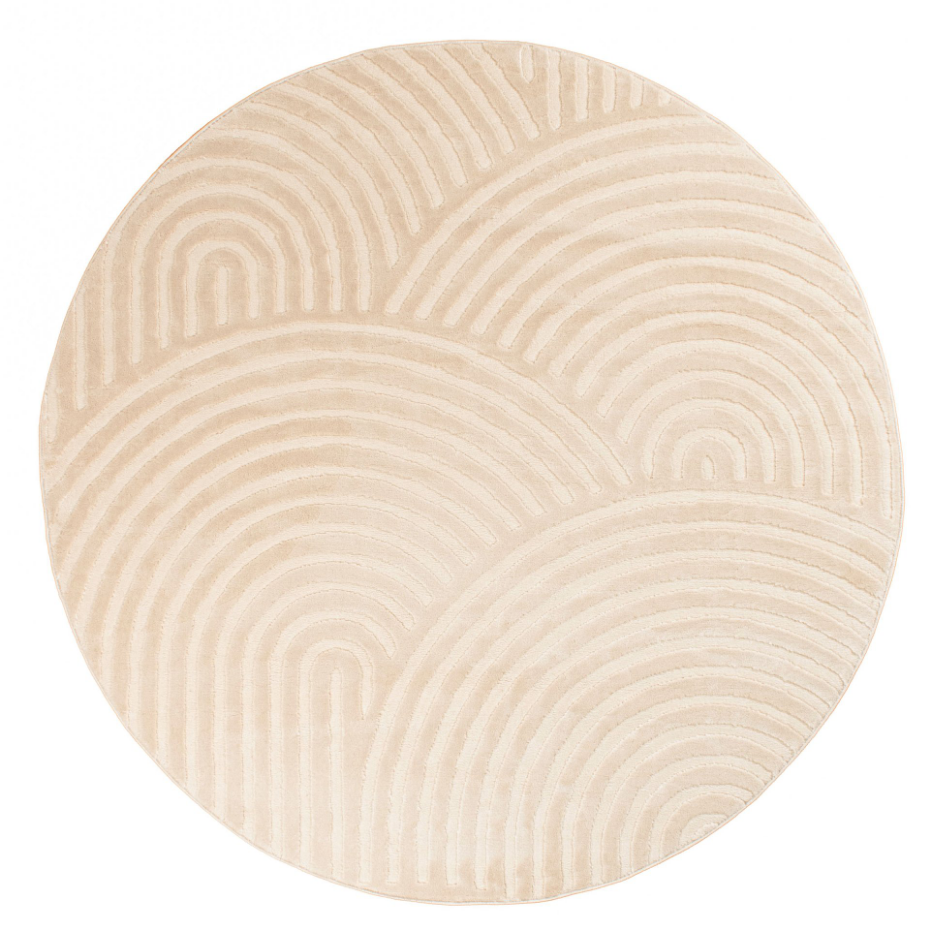 Tapis de salon rond aux motifs arqués BIANCA