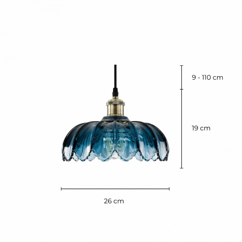 Suspension fleur en verre Ø26 cm, Pétale