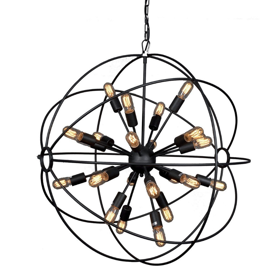 Lustre métal gris Spoutnik D100cm
