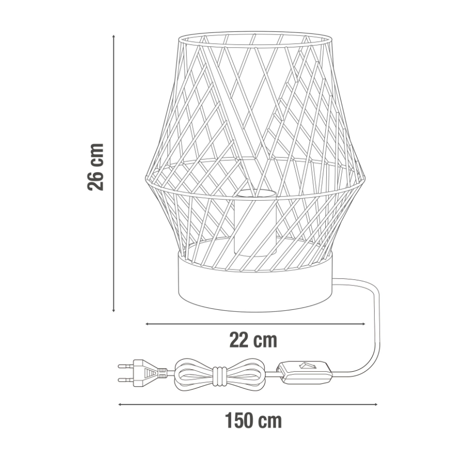Lampe à poser métal et bois, KANEL