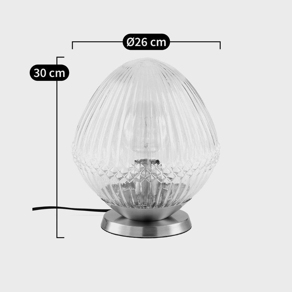 Lampe à poser laiton et verre strié, Ari