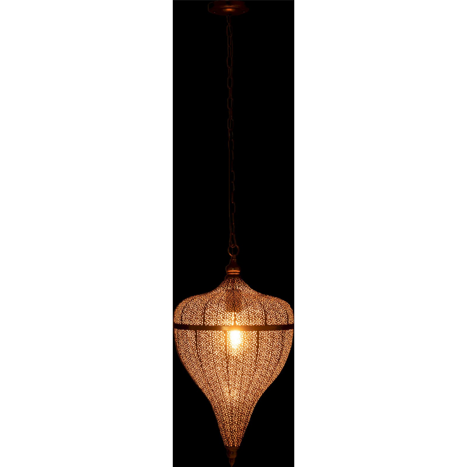 Lampe suspendue en métal forme goutte organique