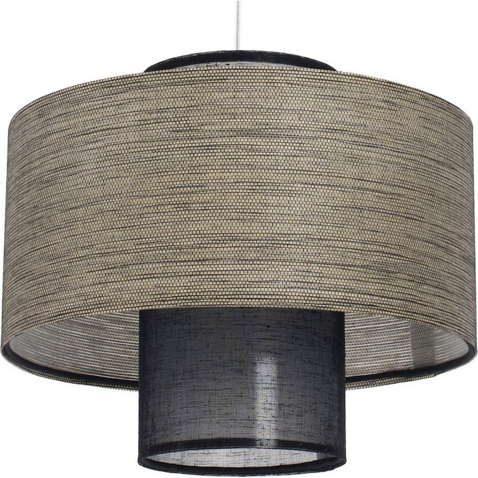 Suspension ronde en jute et lin Twin Light