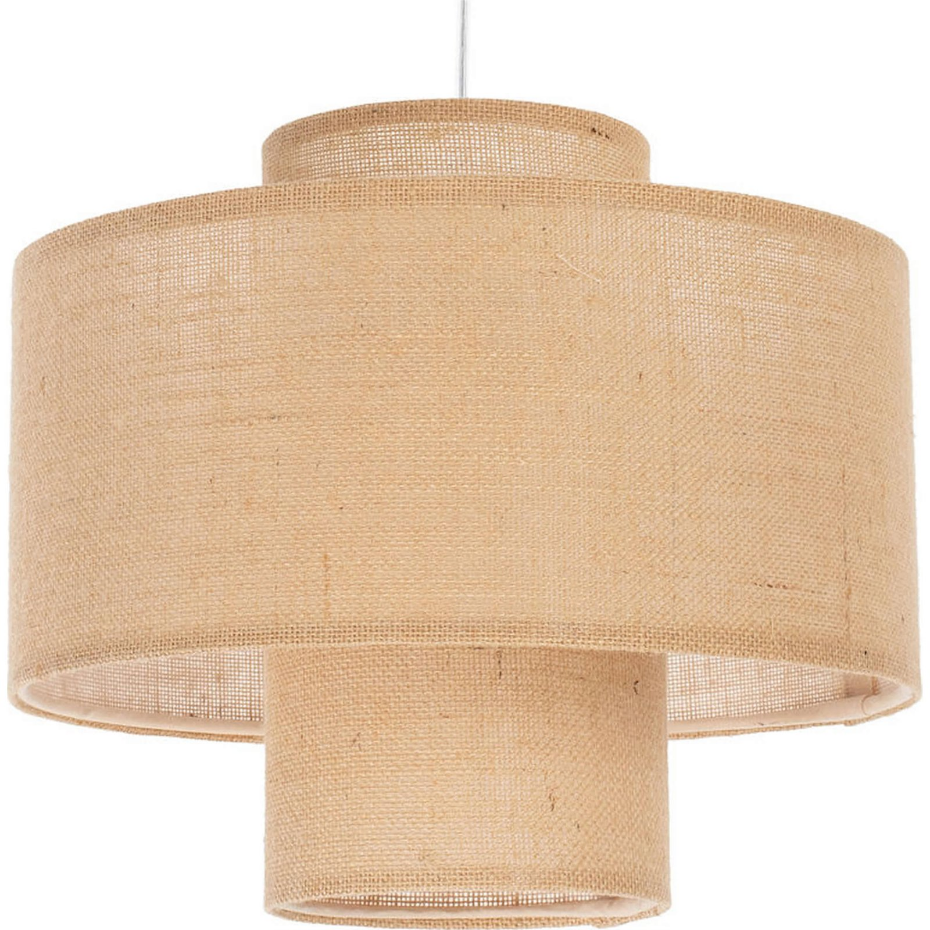 Suspension ronde en jute et lin Twin Light