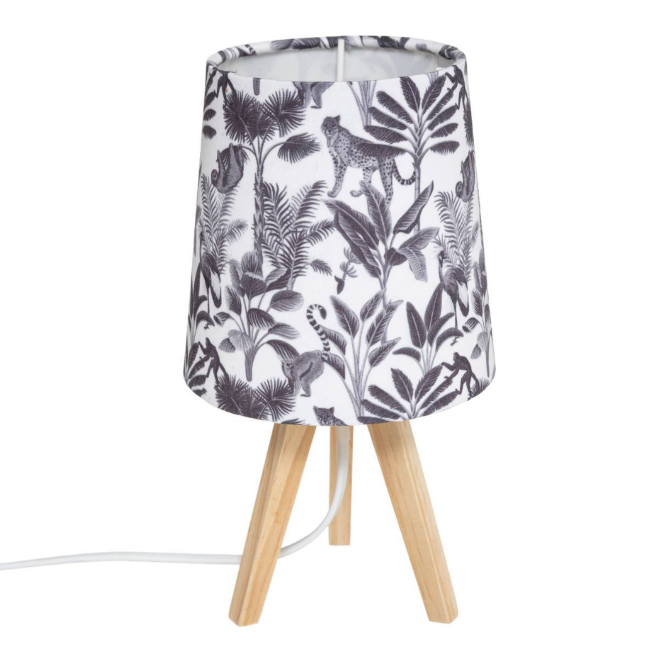 Lampe trépied enfant pin motifs jungle