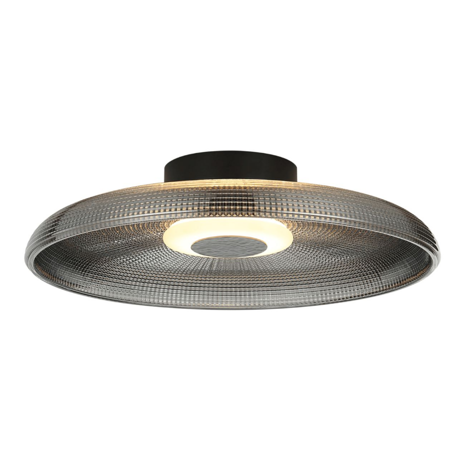 Plafonnier LED verre texturé - OSSARA