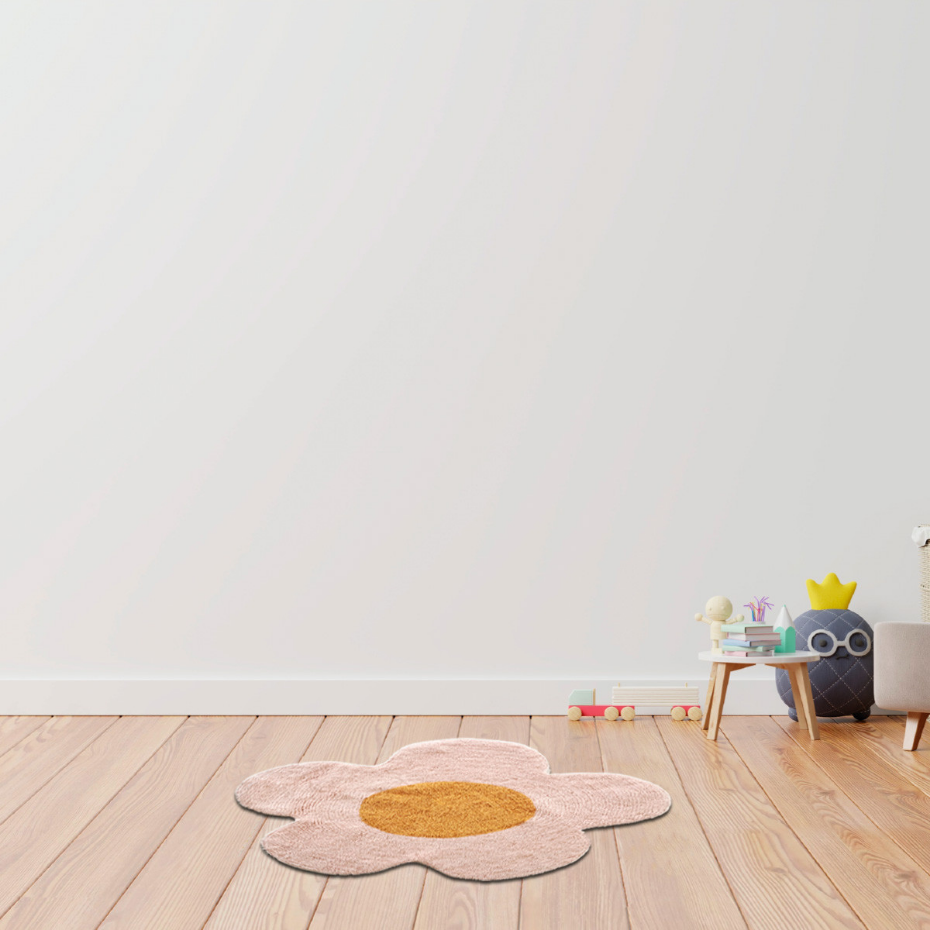 Tapis marguerite enfant en coton tufté FLEUR