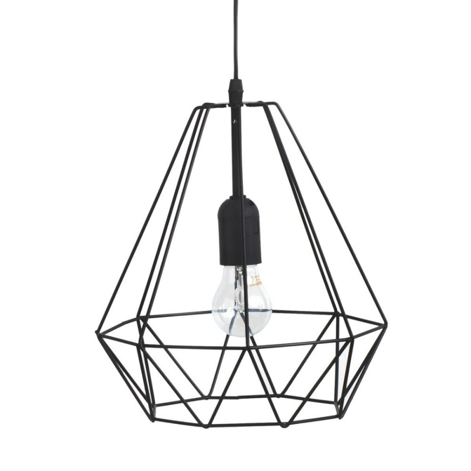 Suspension Métal Filaire D26 Noir
