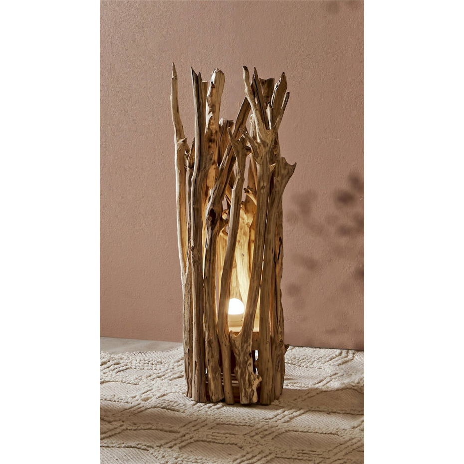 Lampadaire en bois format carré