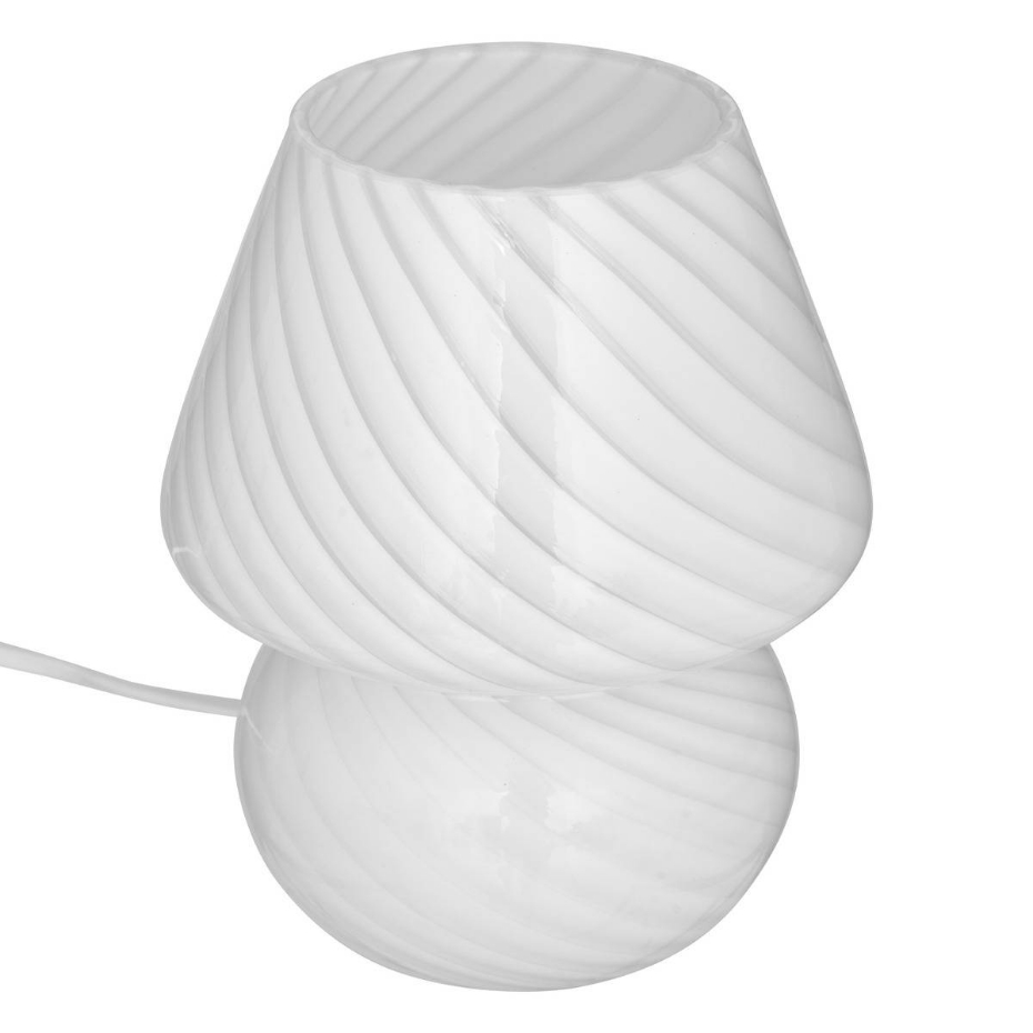 Lampe champignon verre strié CARA